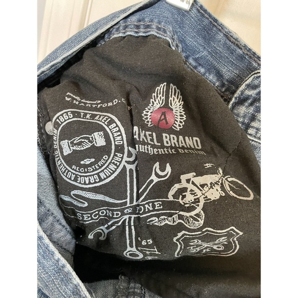 TK AXEL Jeans Mens 34x32 Slim Boot Blue Denim Medium Wash 5 Pocket - Picture 12 of 13